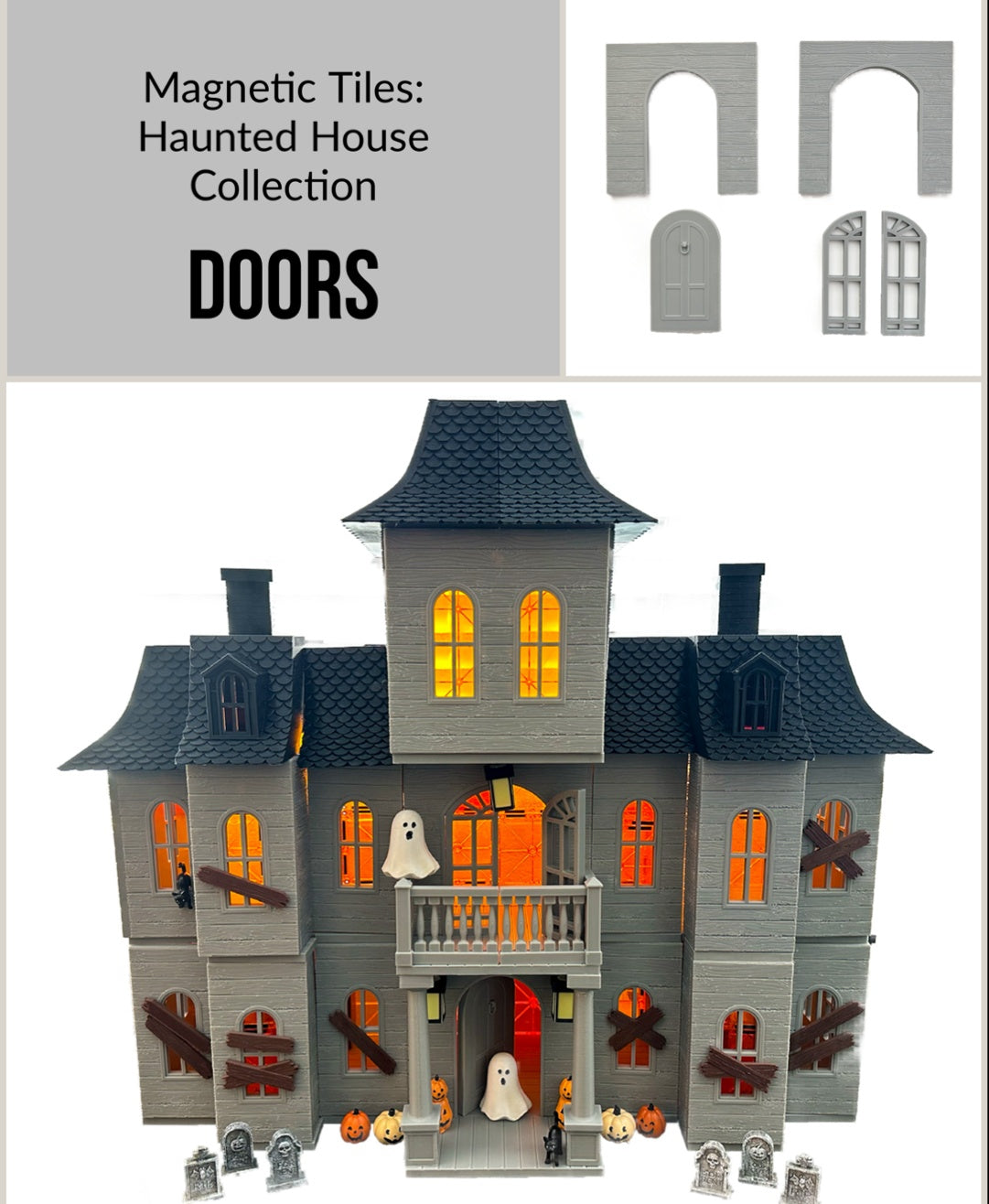 Magnetic Tile Haunted House: Doors