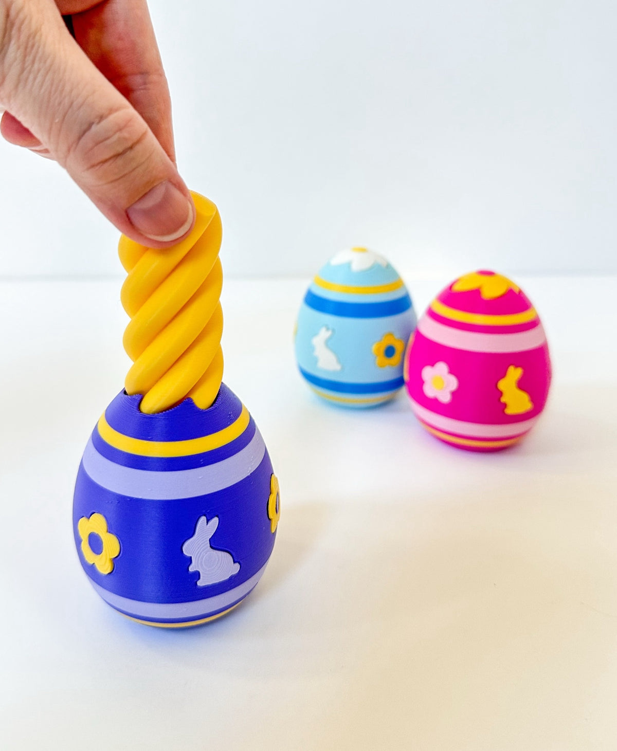 Easter Egg Pass Through Fidget with Flowers and Bunnies