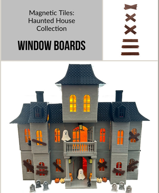 Magnetic Tile Haunted House: Window Boards