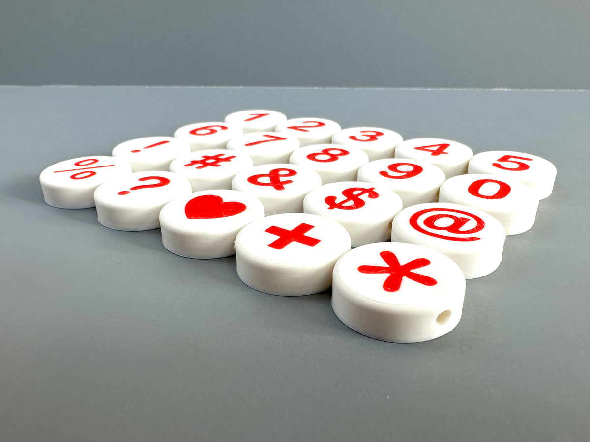 Number and Symbol Big Beads