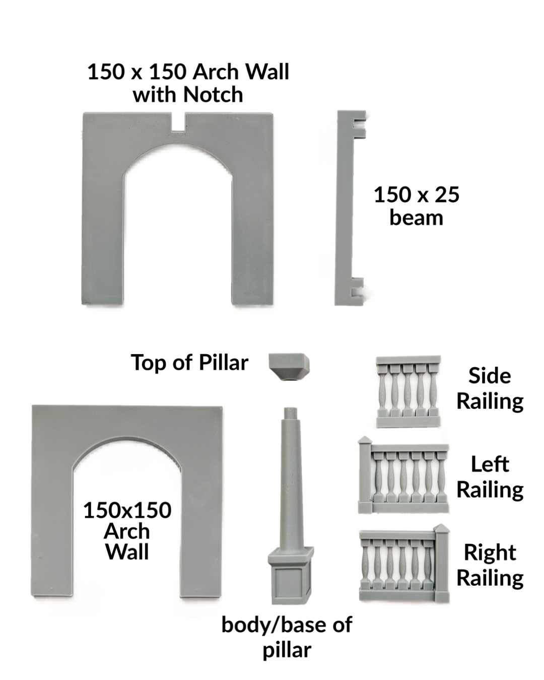 Magnetic Tile Haunted House: Railings, Pillars, Arches and Beams